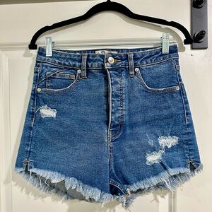 We the Free CRVY Denim Distressed Women Shorts